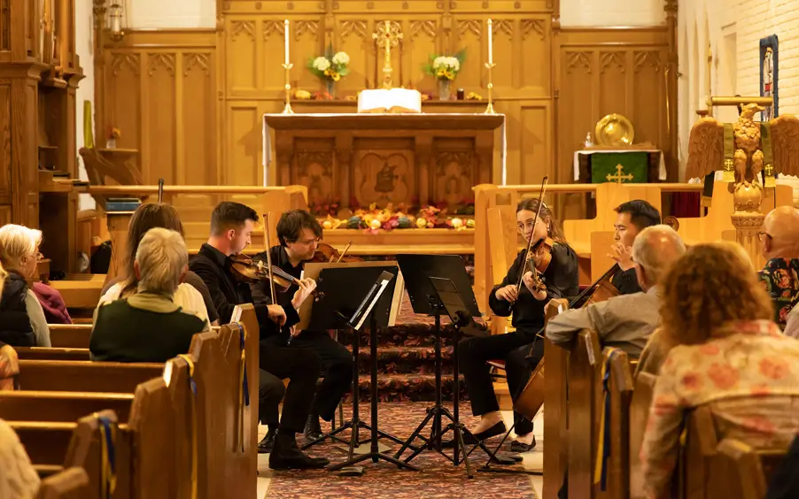Pianist Luke Bell playing at StirlingFest in the Anglican Church