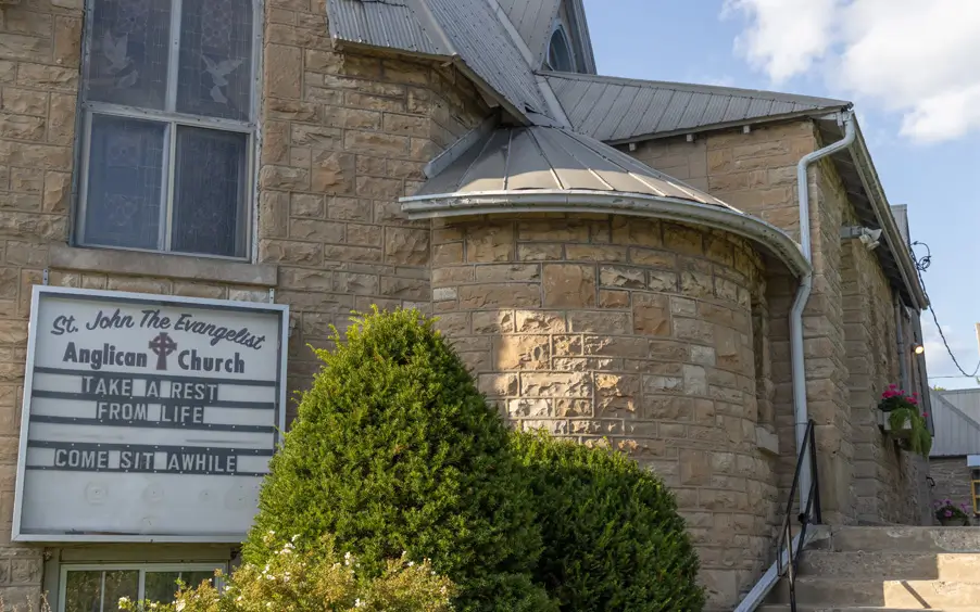 Side of the outside area in the Anglican Church