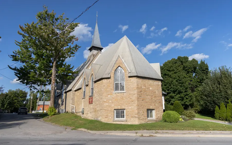 Outside of the church, left side