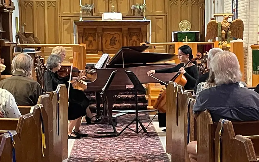 Two people that came to the Anglican Church to learn more about of the history