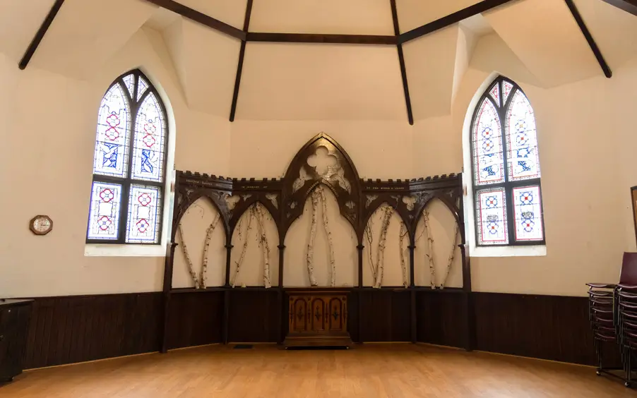 Photo of a banner with the name of St. John's Anglican Church