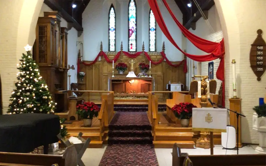 Two people that came to the Anglican Church to learn more about of the history