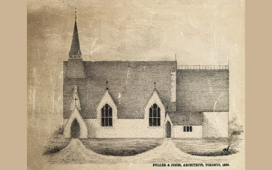 Drawing of St. John's Anglican Church in Stirling, ON