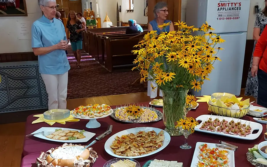 Two people that came to the Anglican Church to learn more about of the history