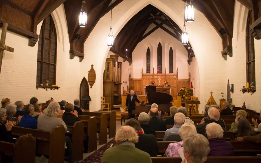 Pianist Robert Silverman playing at StirlingFest in the Anglican Church